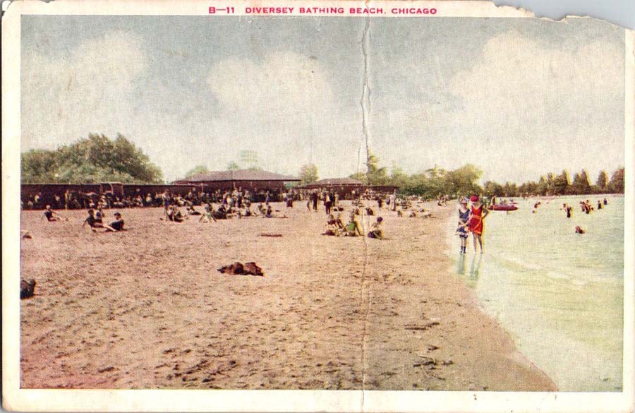 Chicago Illinois IL : BEACH SCENE m/14 AW7295
