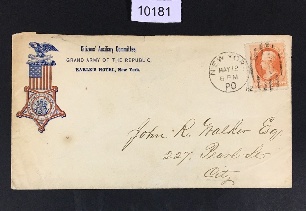 Momen: Us # 183 Used On Grand Army Advertising Cover $45 Lot #10181