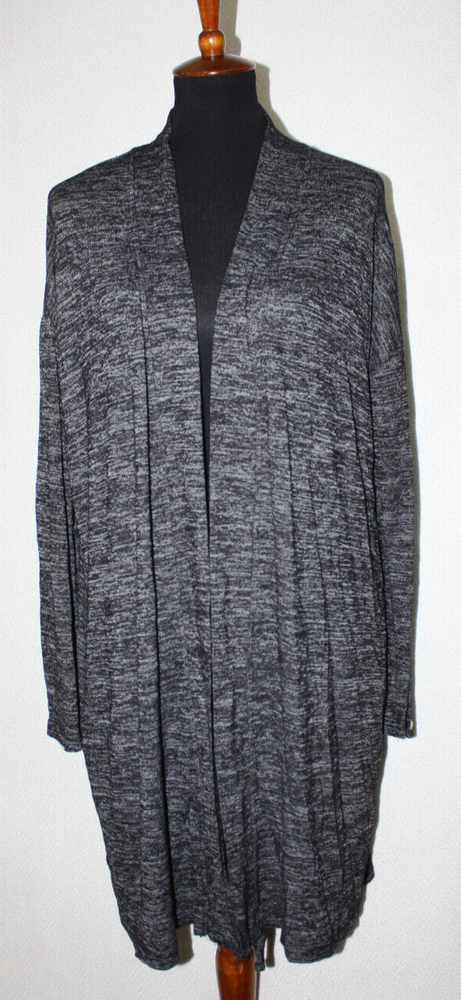 Nicole Miller Heather Gray Knit Duster Cardigan with Pockets and Belt Loops Size S/M