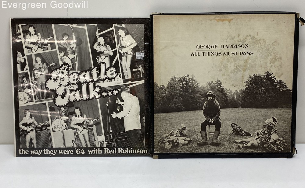 George Harrison All Things Must Pass & Beatle Talk Vinyl Records Untested