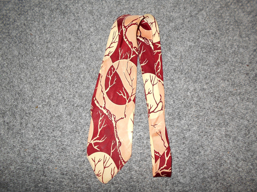 Mier & Frank Vtg 1950'S Luna Vista By Hollyvogue Mens Silk Tie                Z5