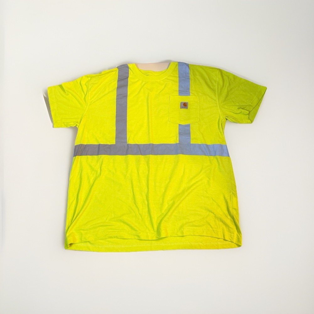 Carhartt Force High Visibility Shirt Mens 2XL Neon Yellow Reflective Class 2