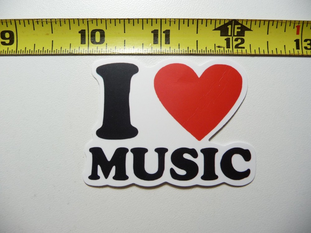 I Heart Love Music Decal Sticker for Musician Fan Band Song Lovers