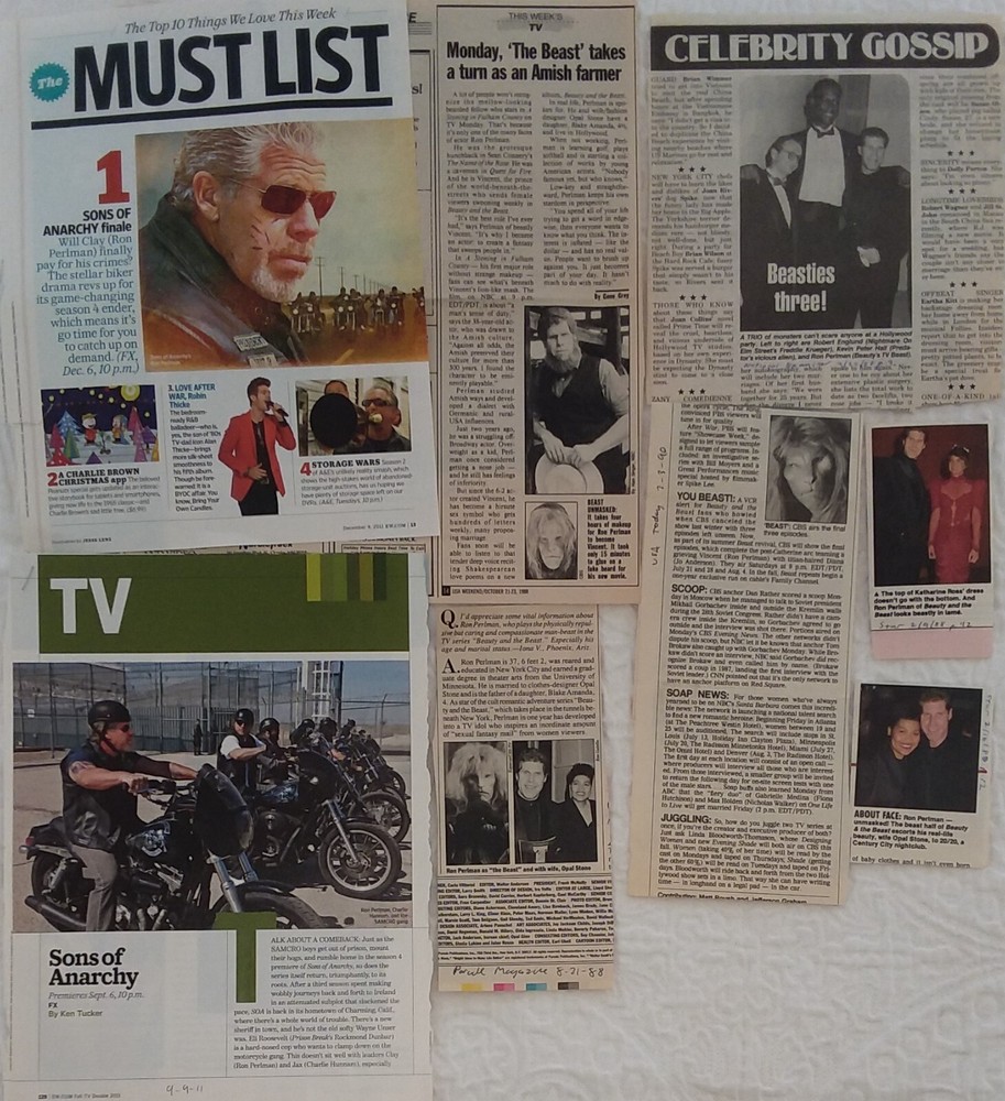 Ron Perlman collection 8 clips 1988-2011; Beauty and the Beast; Sons of Anarchy