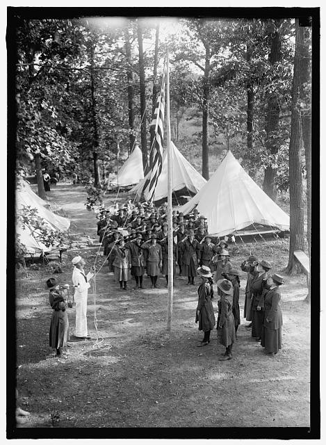 Photo:Girl Scouts at Camp,Camping,Unidentified Location,United States,1919
