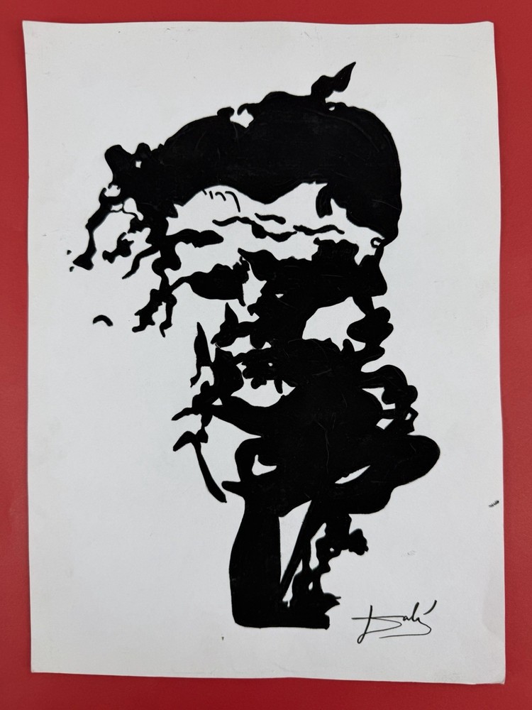 Salvador Dali Drawing on paper (Handmade) signed and stamped mixed media Vtg.