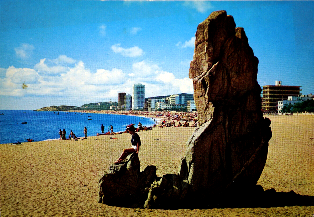 Postcard Spain Catalonia Costa Brava Playa de Aro Platja d'Aro Cavall Bernat Sea