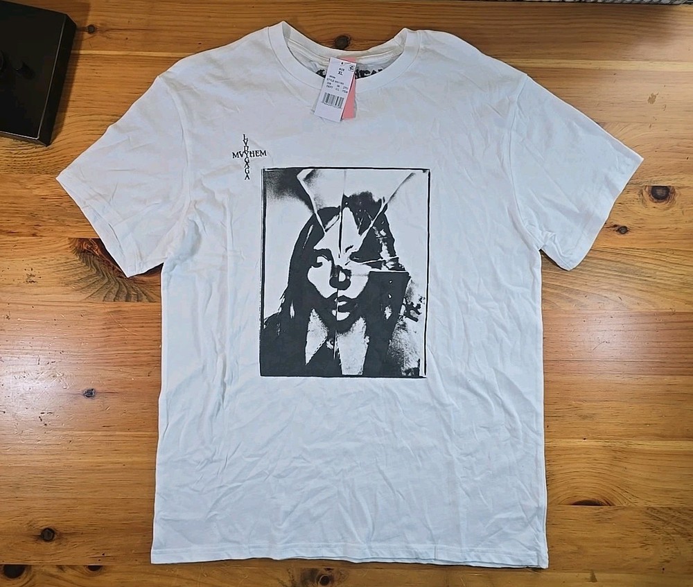Lady Gaga Shirt Mens XL White Mayhem Tour Graphic Tee 2025.           X1