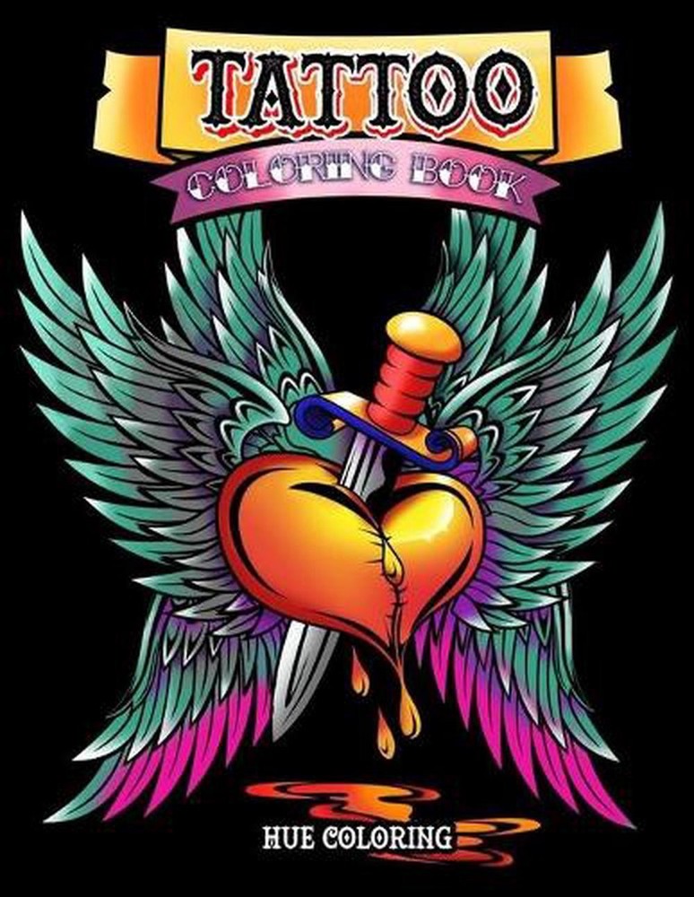 Tattoo Coloring Book: Modern Tattoo Designs, Skulls, Hearts by Elizabeth Huffman