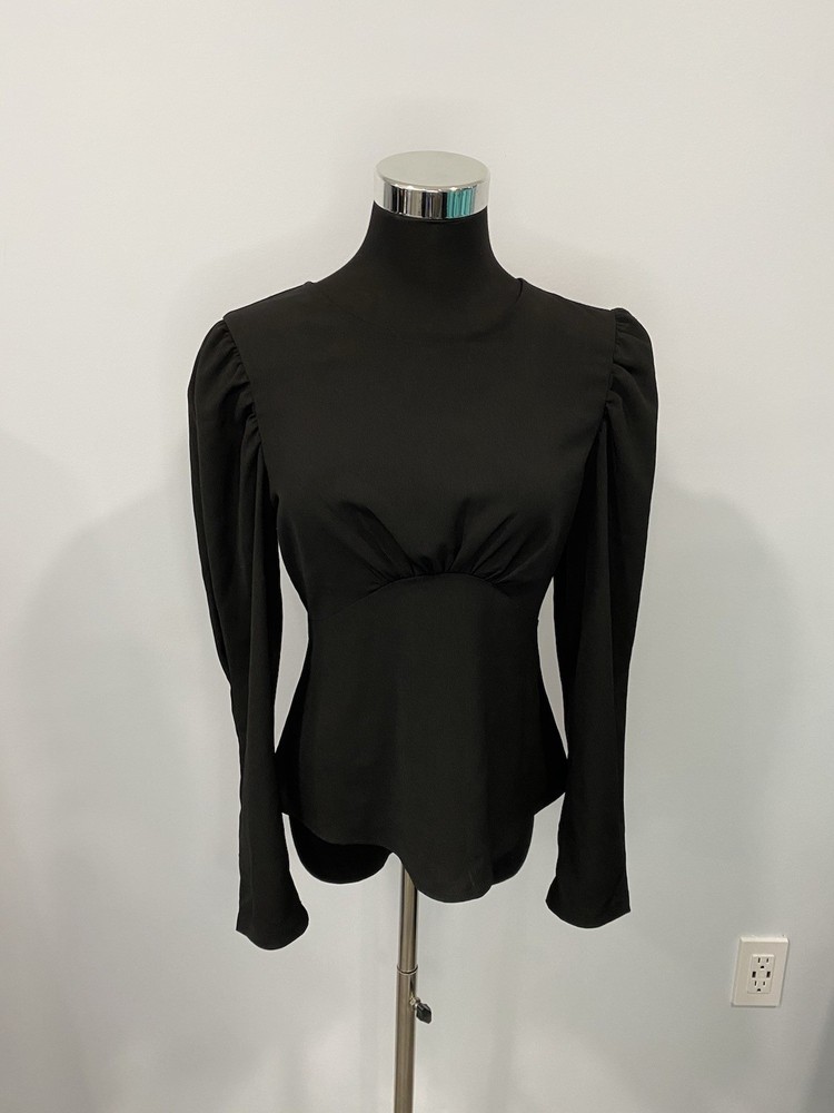 Express Blouse Women’s Black Long Sleeve Size XS Polyester NWT
