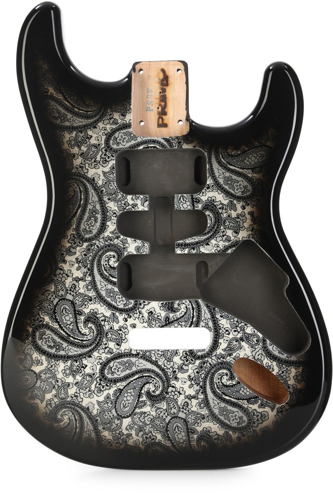 AllParts Primo Replacement Stratocaster Body - Black Paisley