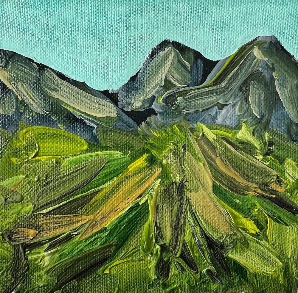 Mountain Landscape Oil Painting On Canvas Original Miniature Art From Ukraine