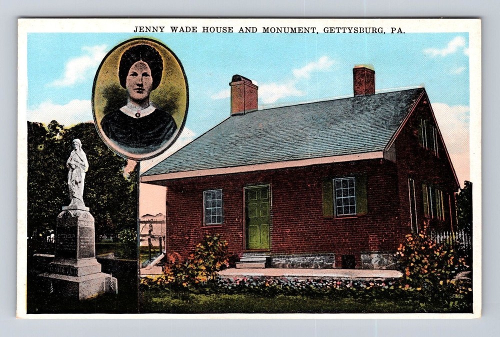 Gettysburg PA-Pennsylvania, Jenny Wade House And Monument, Vintage Postcard