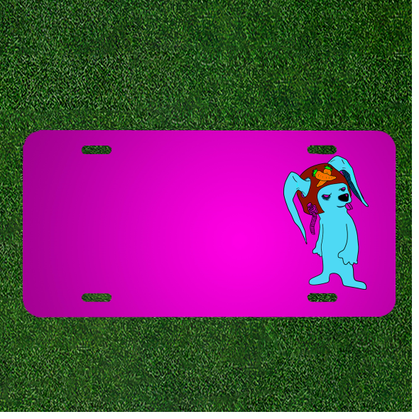 Custom Personalized Bunny Rabbit Comic Car License Plate with Names  