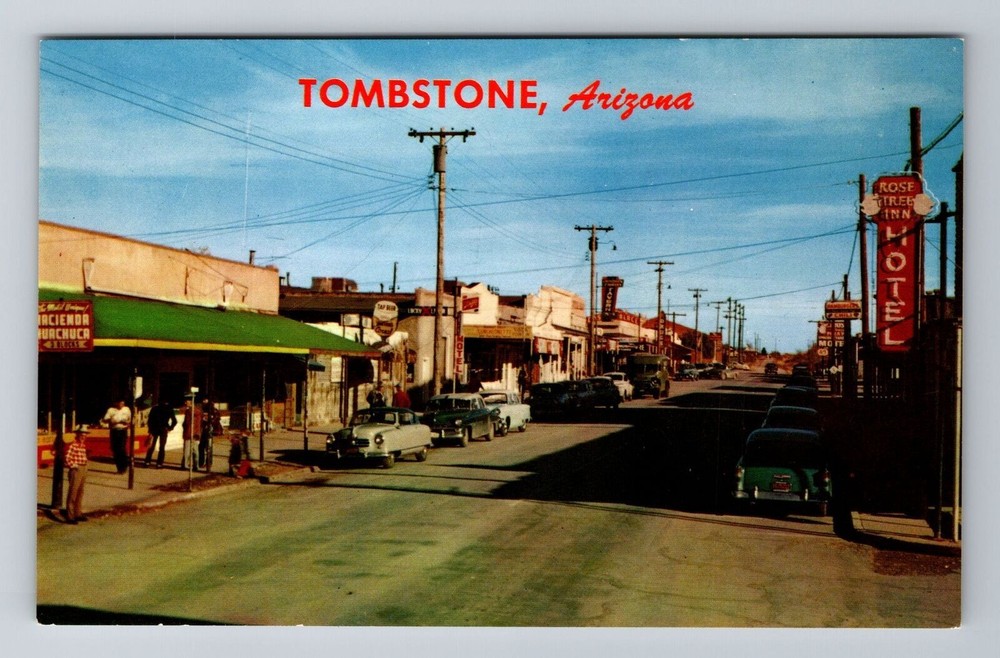 Tombstone AZ-Arizona, Allen Steet, Advertisement, Antique, Vintage Postcard