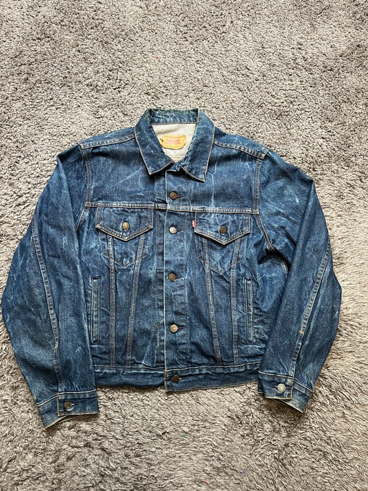 Vintage Levis Jacket Mens 46R Blue Type 3 Button Up Trucker Chore USA 80s