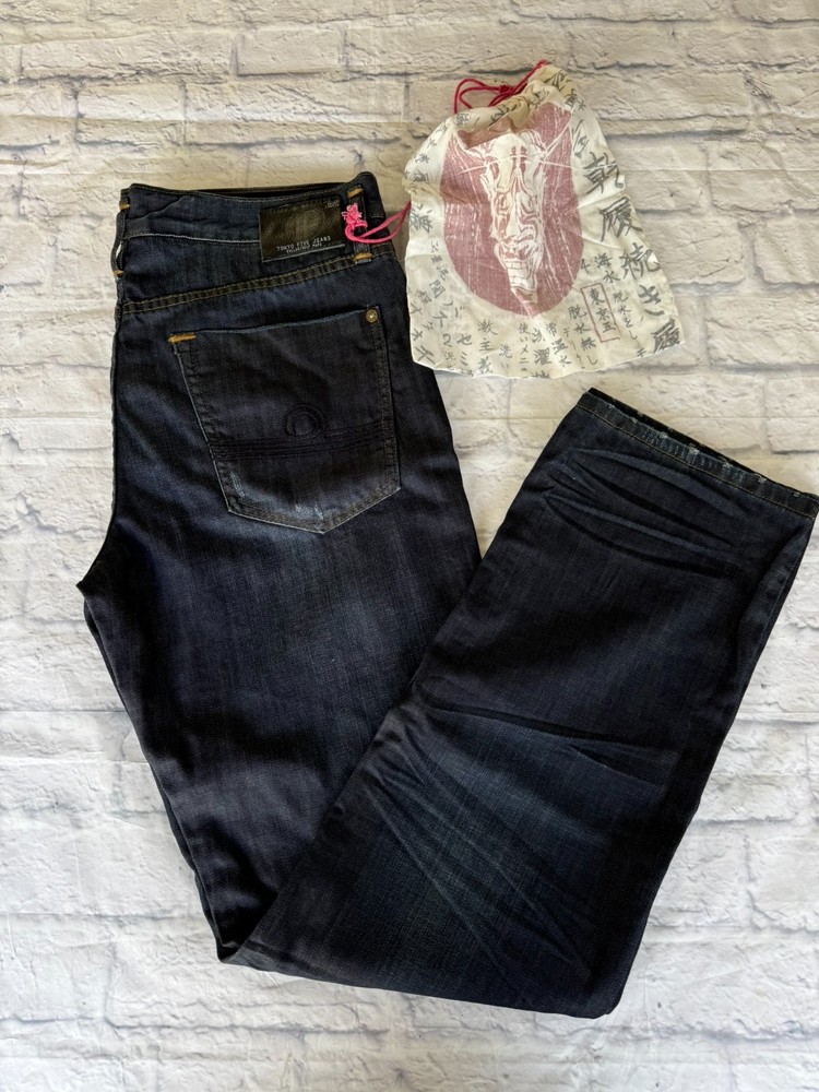 Tokyo Five YUU Bravery Straight Leg Jeans Men's 34 Dark Blue Absinthe NWT-image