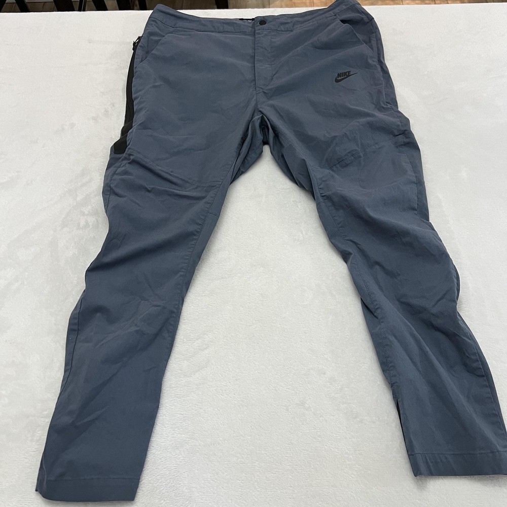 Nike Tech Pants Mens 36 Blue Woven Zip Pocket Adjustable Waist 927991-427 Casual