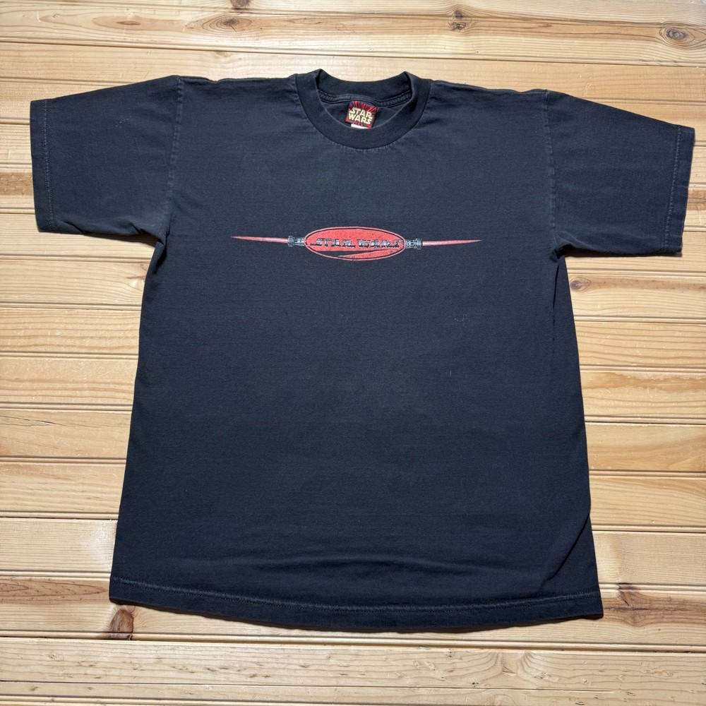 Vintage 90s Y2K Star Wars Lightsaber Darth Maul Movie Souvenir Shirt Size Large