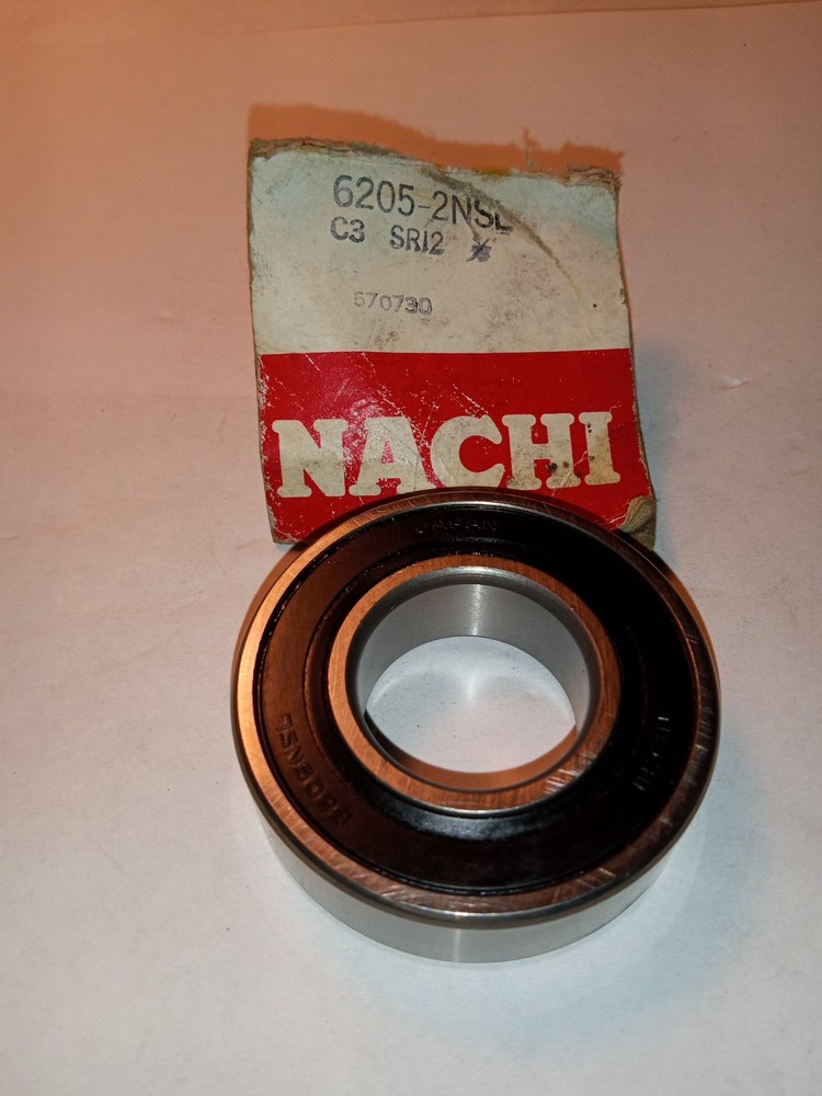 6205-2NSL.  NACHI Brand Rubber Seal Ball Bearing 25x52x15, 6205 2RS, 6205RS
