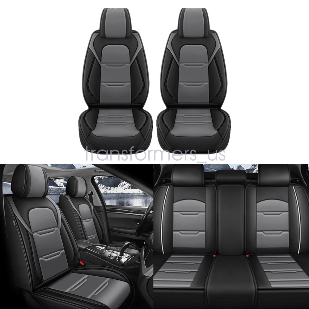 Fits Acura RDX MDX ILX TSX Car Seat Cover 5Seat Full Set Front Rear Gray&Black