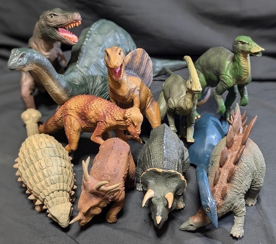 Showa Retro Dinosaur Tsukuda Hobby Soft Vinyl Figure Set of 11 #97c980
