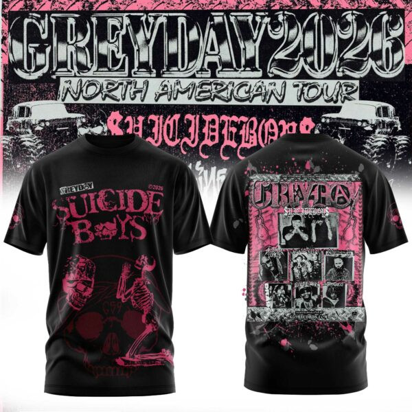 $uicideboy$ Greyday 2026, North American Tour Shirt - All Over Print, S to 5XL