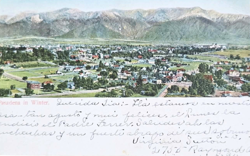 1905 Pasadena California CA Vintage Postcard Winter Mountain Exterior View
