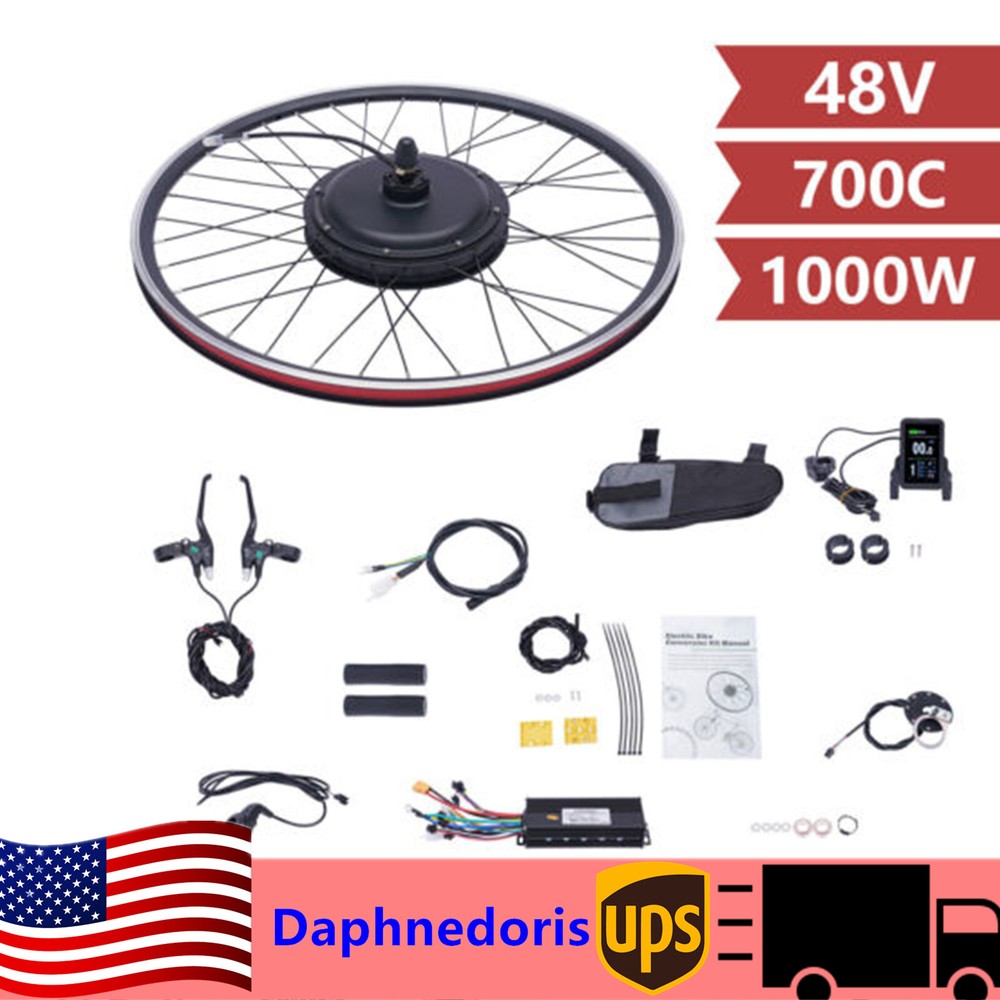 700C Front Wheel E-Bike Electric Bicycle Conversion Kit 48V 1000W Hub Motor Kit