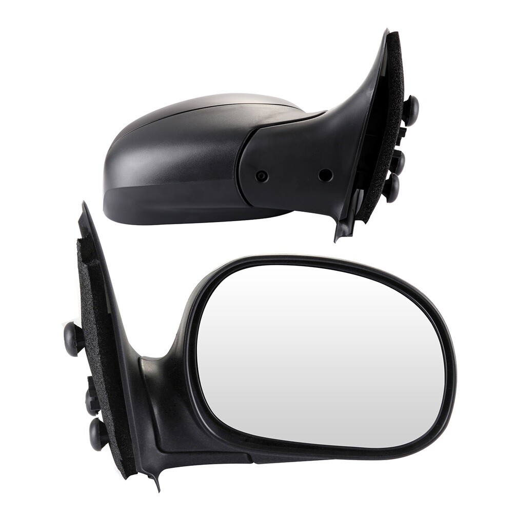 Pair Manual Fold Mirrors Housing For 1997-04 Ford F150 RH+LH Side Black Smooth