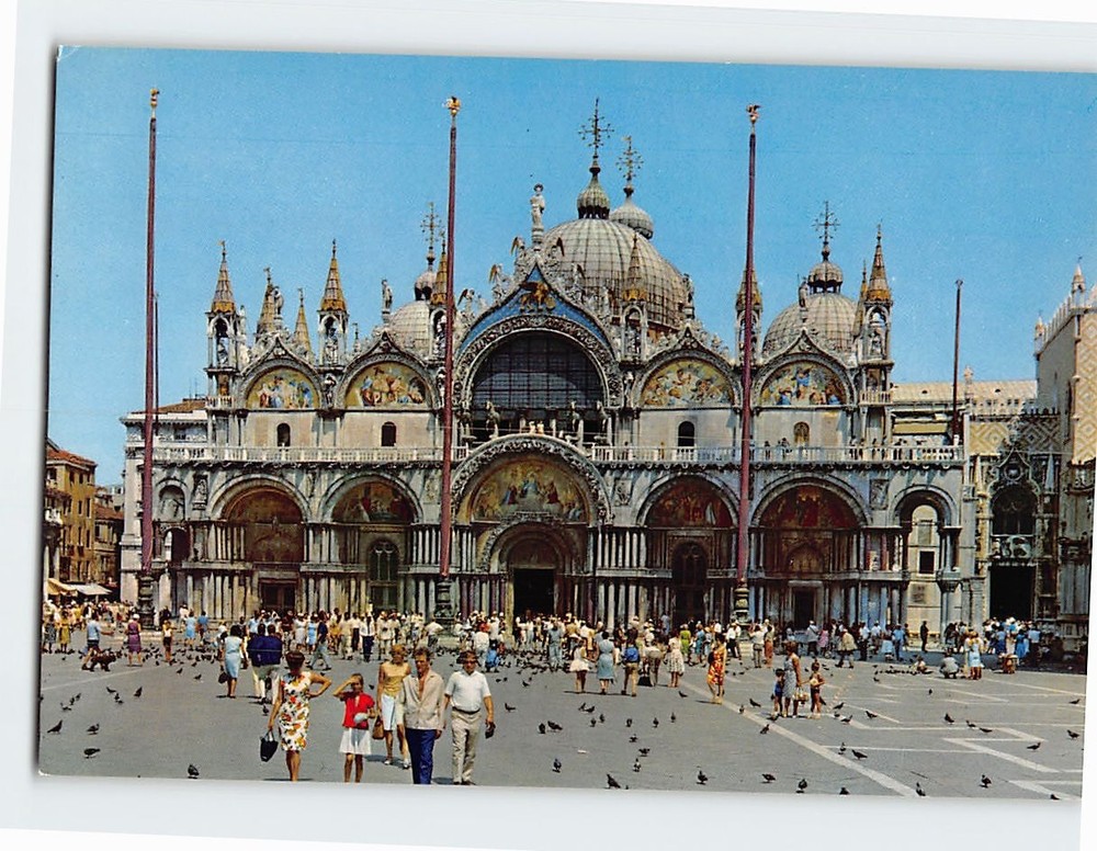 Postcard Saint Mark's Basilica in Venice Italy
