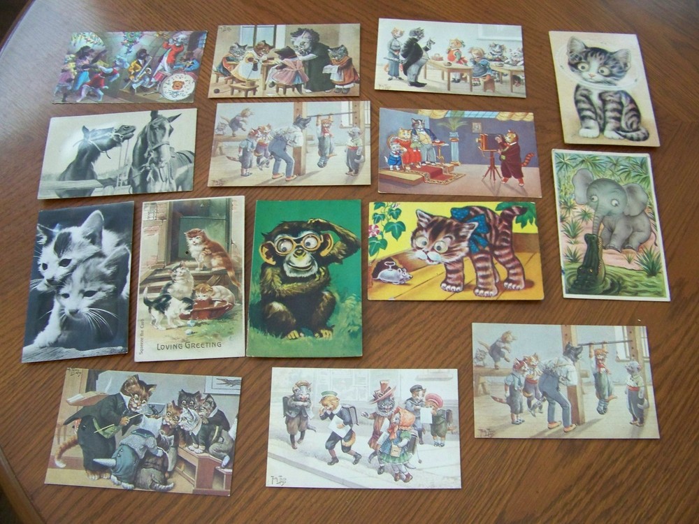 Cat Dog Horse Elephant Monkey Postcards Humor Signed Artists 15 Total 6 Squeaky