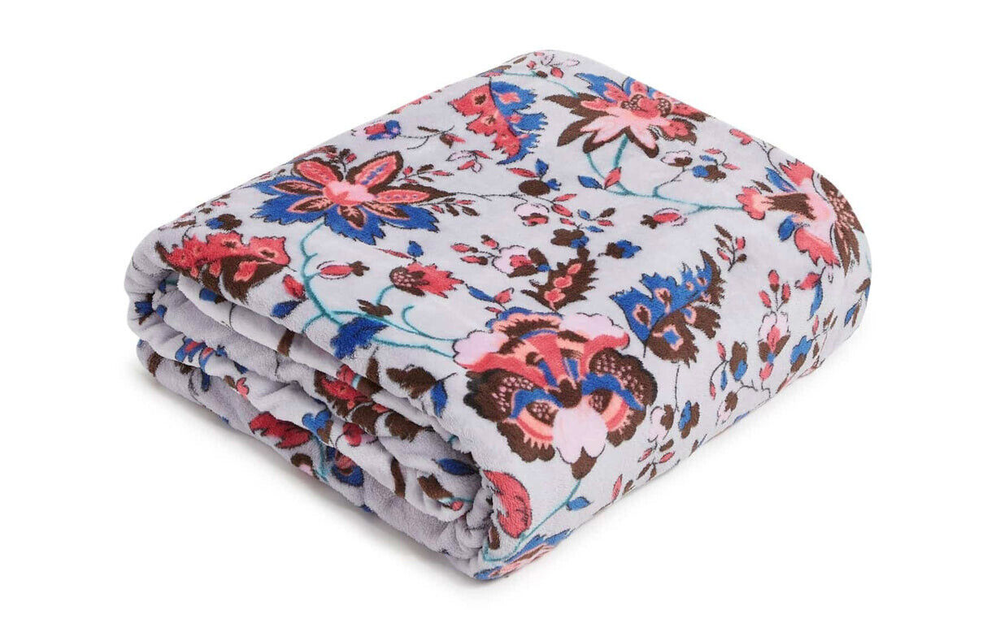 Vineyard Floral Fleece Throw Full Queen Blanket 66 x 94 Vera Bradley New