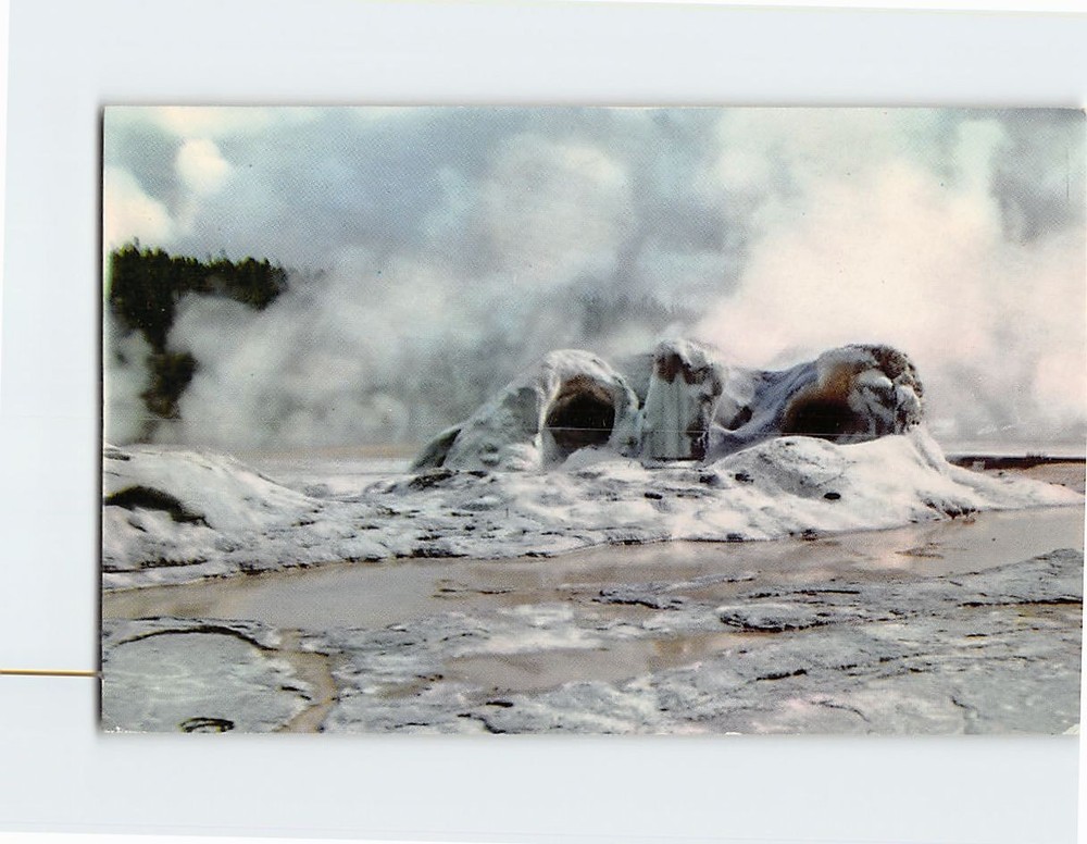 Postcard Grotto Geyser Cone Upper Geyser Basin Yellowstone Park Wyoming USA