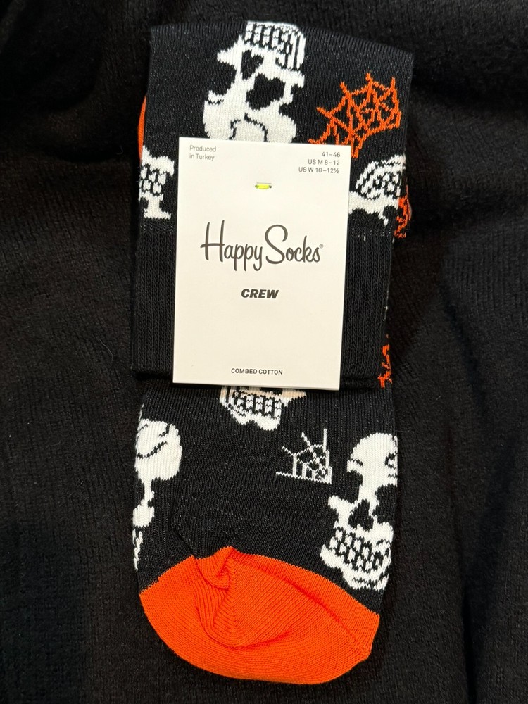 happy socks men women halloween unisex new 10-13 Skulls