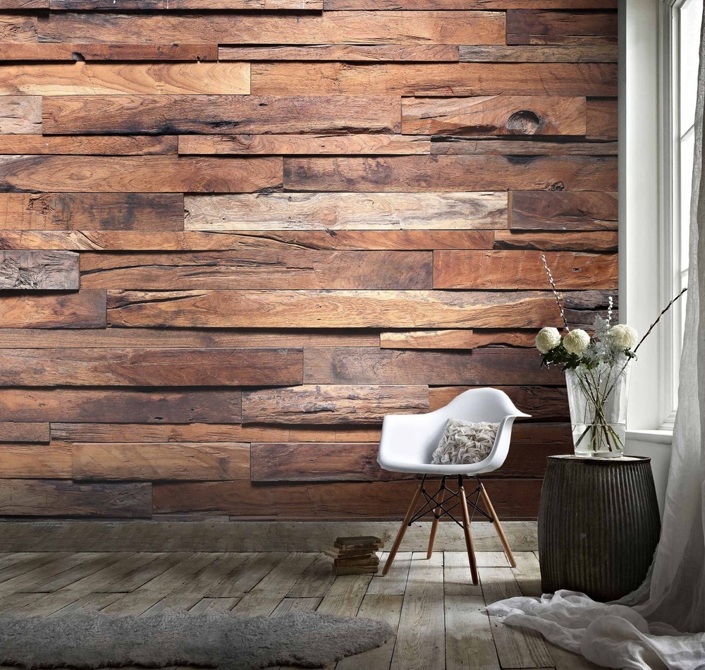 3D Brown Wooden Board Texture Wall Murals Wallpaper Murals Wall Sticker