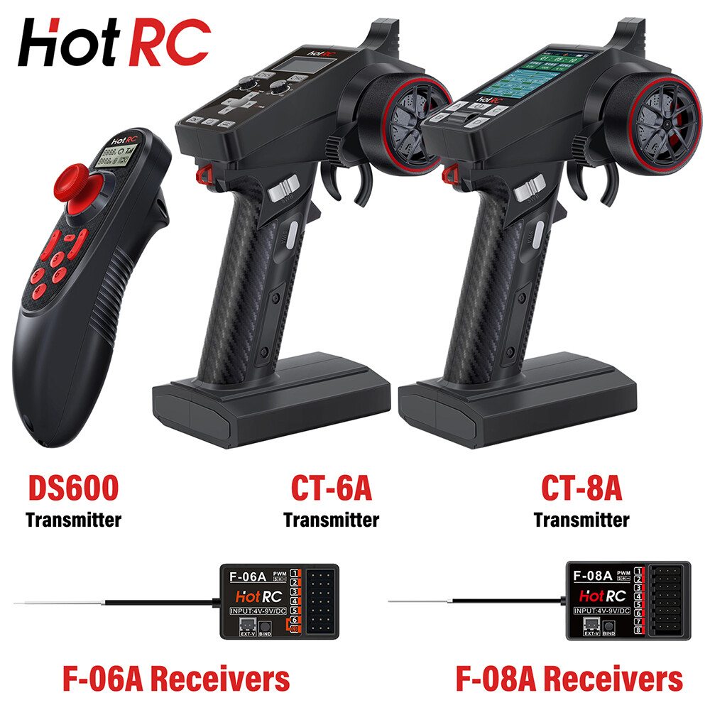 HotRC CT-6A/8A DS600 6CH 8CH 2.4G Transmitter Receiver Radio for RC Car Boat