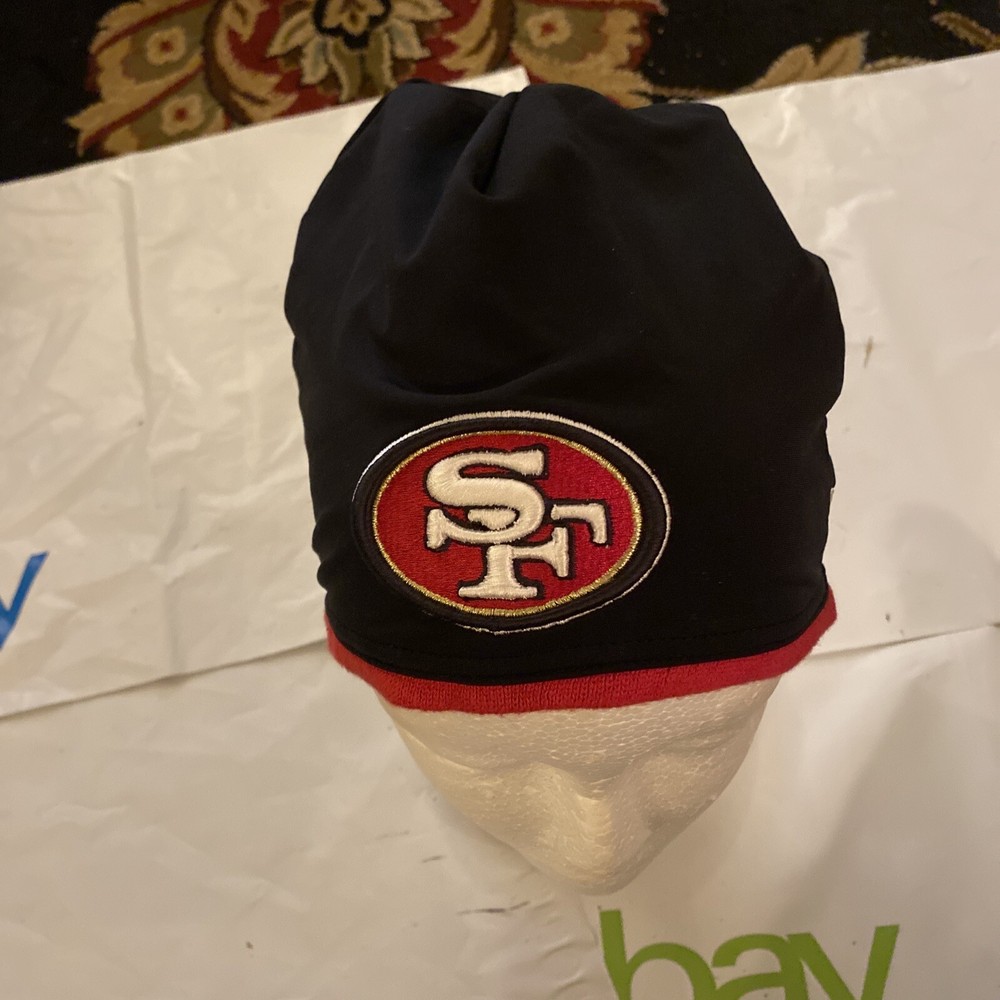 San Francisco 49ers Winter Hat Skull Cap Beanie Fleece Warm Black Red New Era !!
