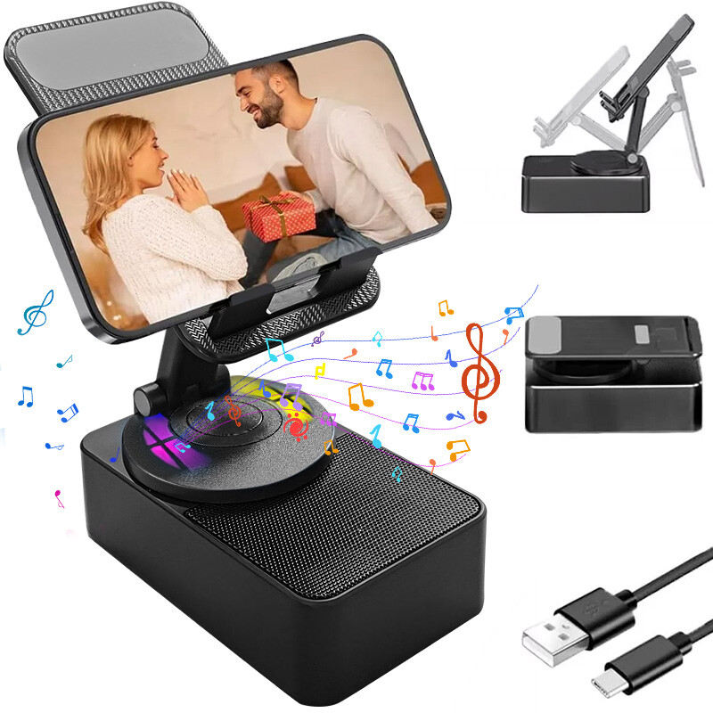 Banco de alimentación de audio Bluetooth 3 en 1 Soporte para teléfono Soporte de altavoz HiFi Montaje Tableta