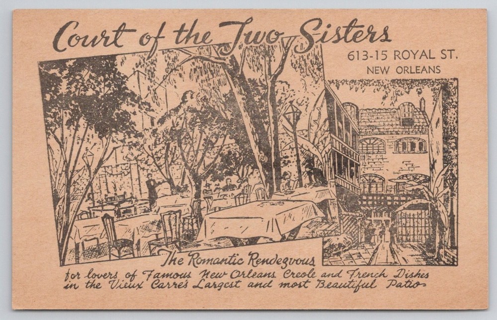 Court of the Two Sisters New Orleans French Quarter Patio Restaurant Postcard