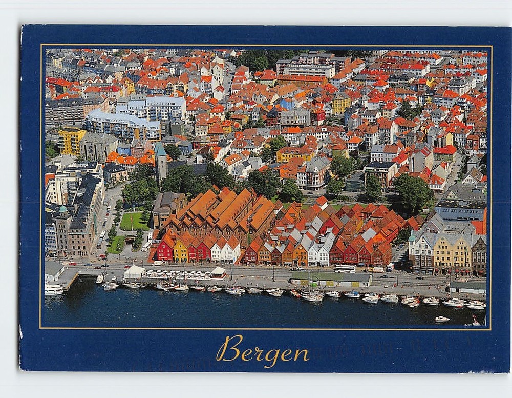 Postcard Aerial View Bergen Norway