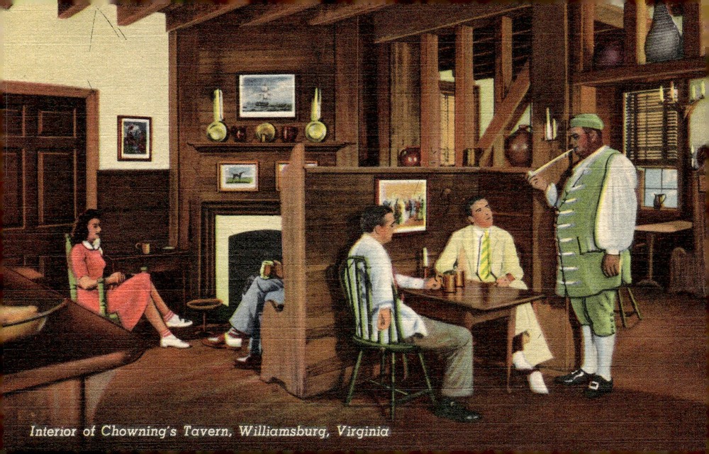 1942 Chowning's Tavern Williamsburg VA Linen Art-Colortone Vintage Postcard
