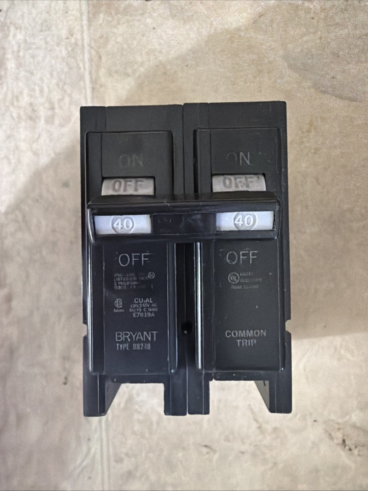 Circuit Breaker  BRYANT  Type BR240, 2-Pole 40 amp- Tested