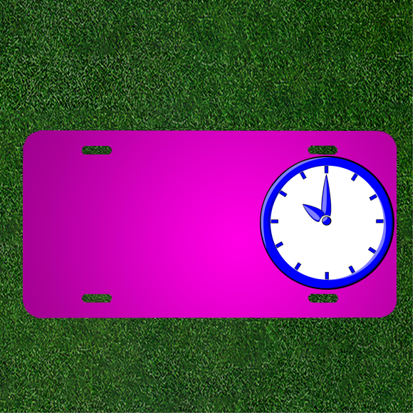 Custom Car License Plate with Personalized Names for 10 O’Clock Time Design