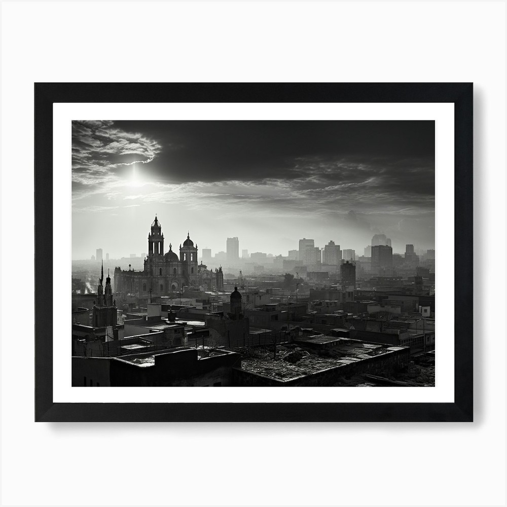 Black And White Photograph Of Mexic Framed Wall Art Poster Canvas Print Picture