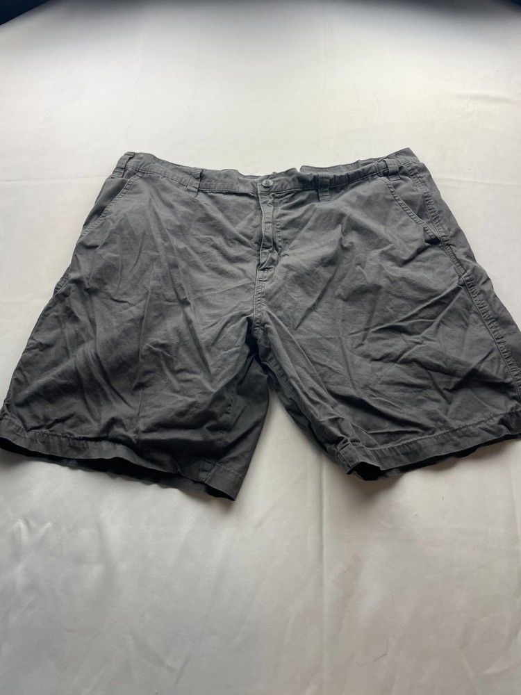 Eddie Bauer Shorts Mens Size 40 Black Khaki Chino Flat Front Preppy Outdoor