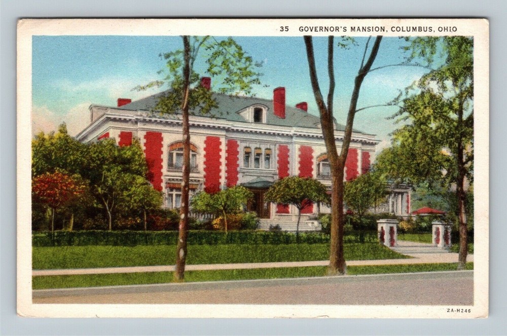 Columbus OH-Ohio, Governor's Mansion Vintage Souvenir Postcard