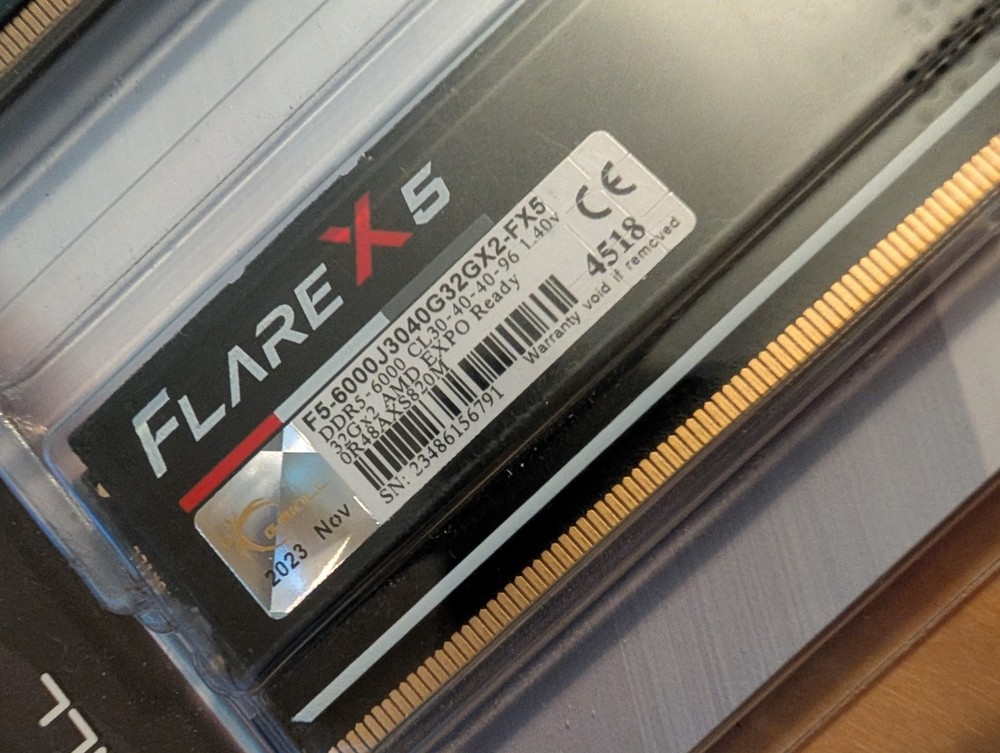 G.SKILL Flare X5 DDR5-6000 64GB (2x32GB) DIMM AMD EXPO Ready Desktop RAM Kit