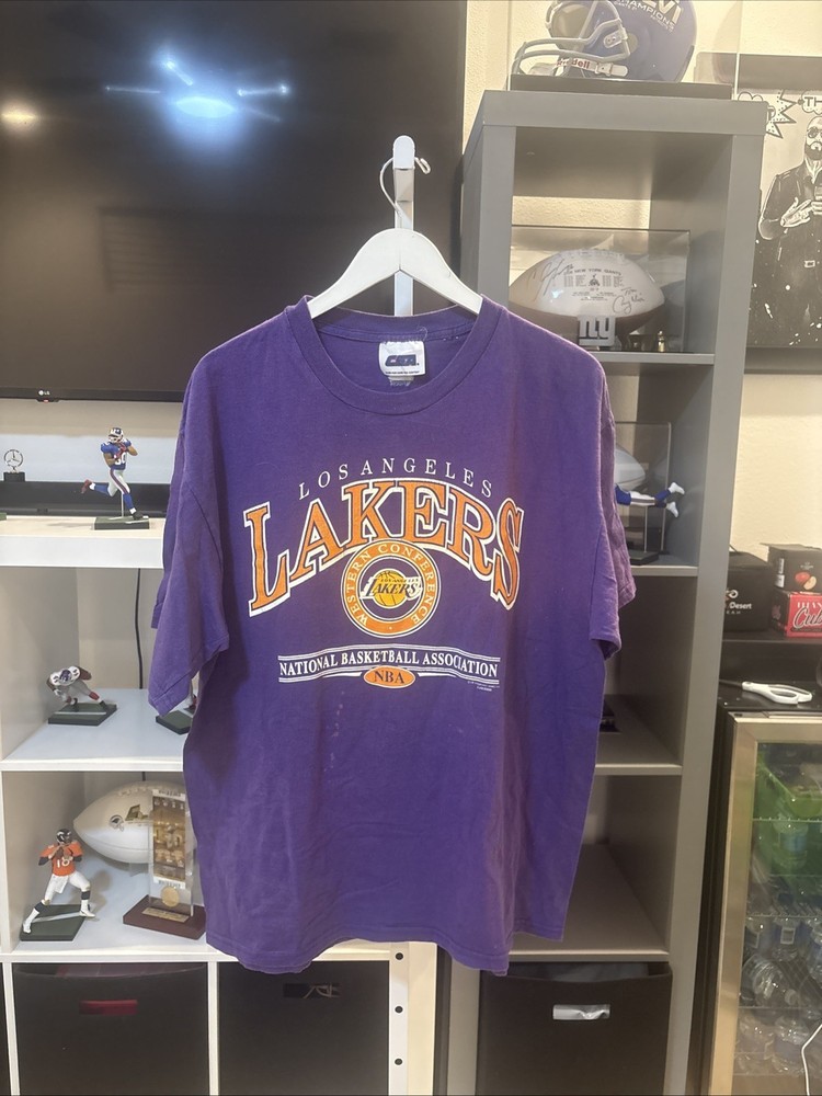 Vintage 90s CSA NBA Basketball Los Angeles Lakers Team Text Sports Graphic Tee