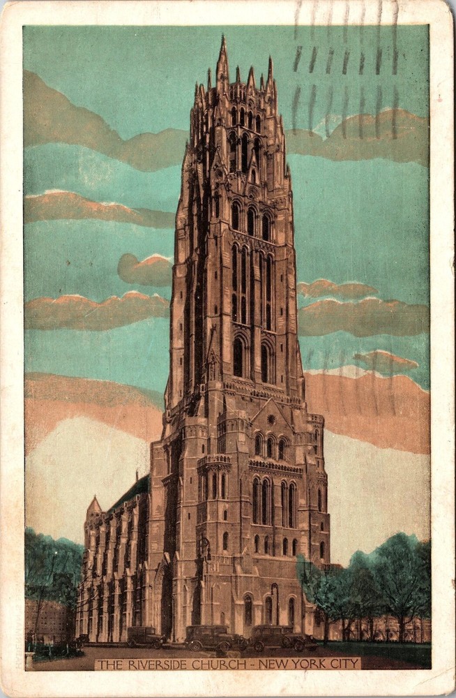 New York City NY, The Riverside Church, Vintage Postcard